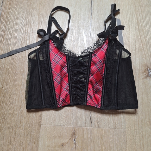 Victoria's Secret Other - Victoria's Secret Dream Angels Corset Plaid Lace Bra Top Size Small NWT